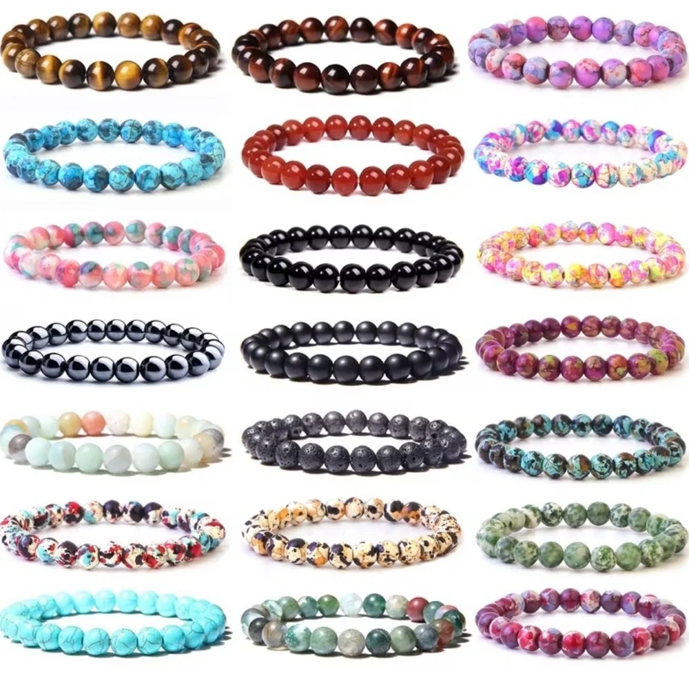 ⭐️ 5 for $25 Glass Crystal Red & White Beaded Stretch Bracelet Stackable